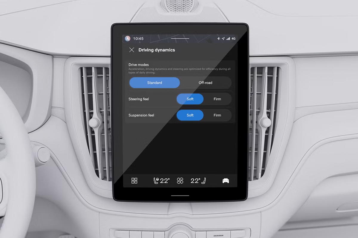 Bild zeigt das Display des Volvo XC60 Facelift