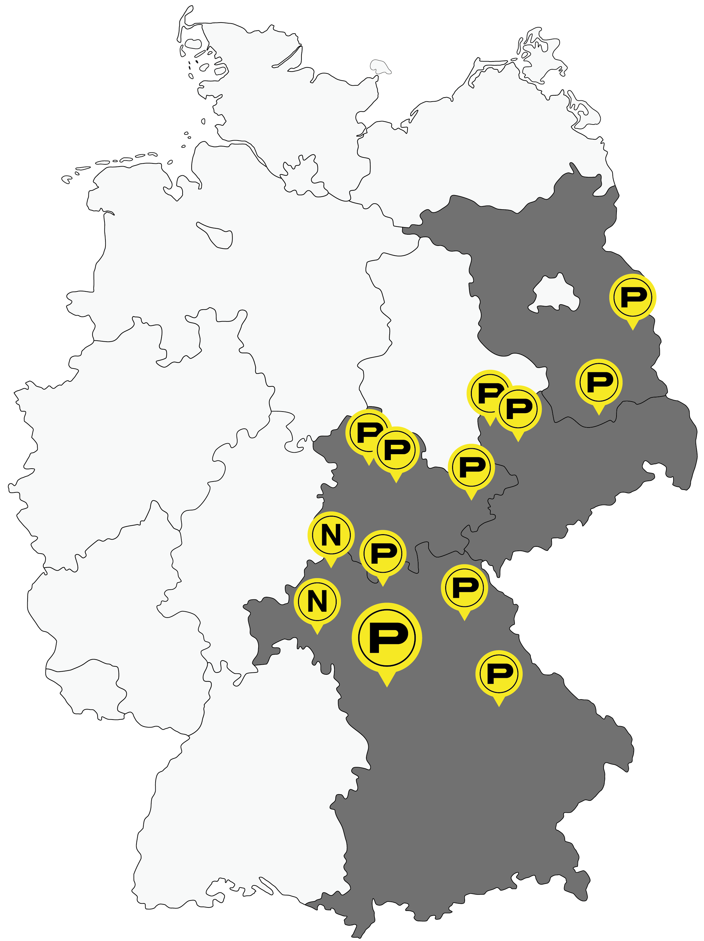 Standorte von Popp